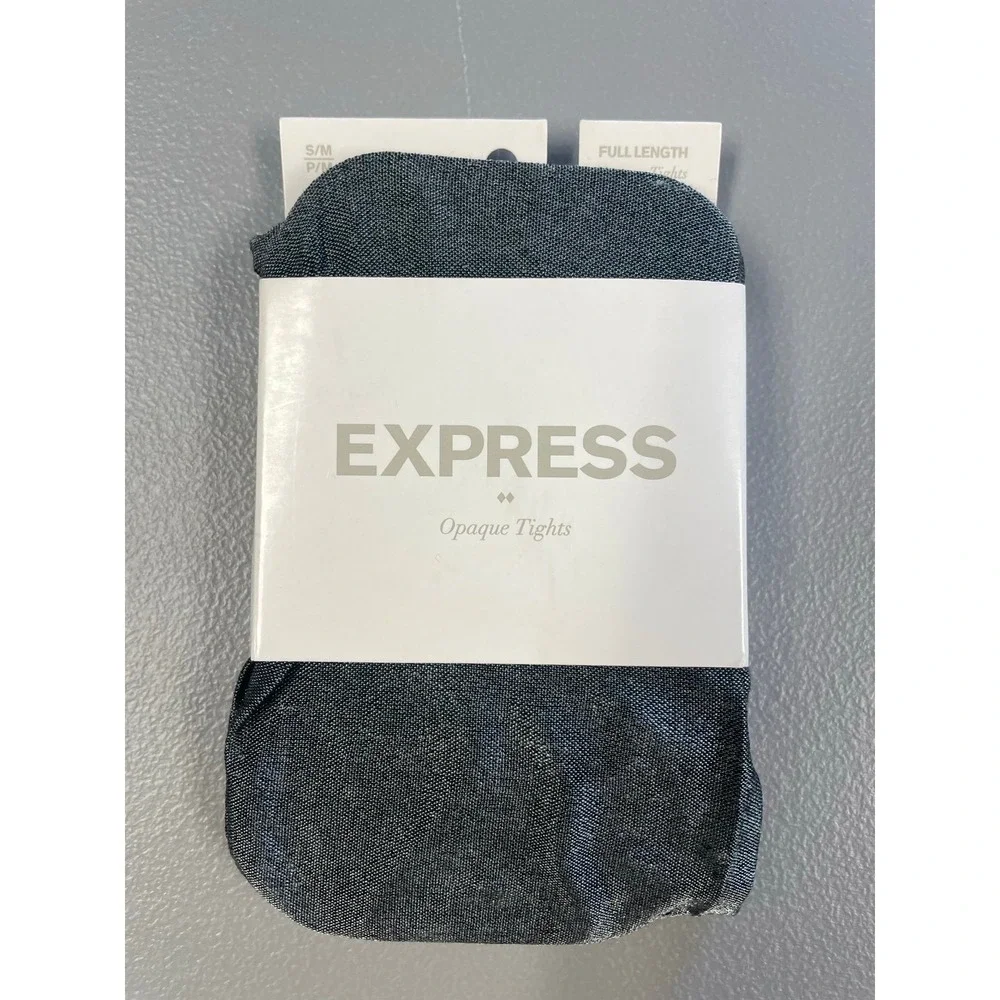 Women's Express Opaque‎ Full Length Tights New Silver Gray